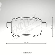 Endless Bremsbeläge Hinterachse für Alfa Romeo Art. A24370