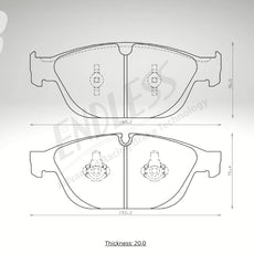 Endless Bremsbeläge Vorderachse für Audi Art. A23750