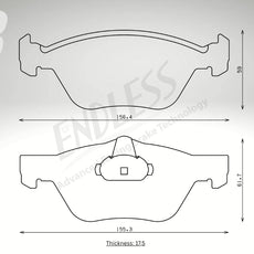 Endless Bremsbeläge Vorderachse für Alfa Romeo Art. A03800