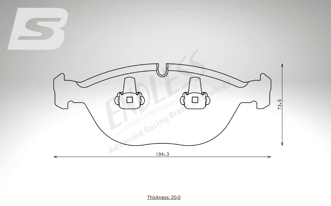 Endless Bremsbeläge Vorderachse für Audi Art. A03420