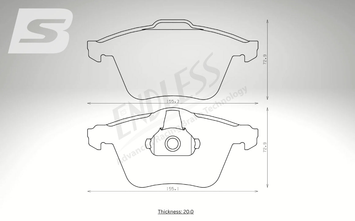 Endless Bremsbeläge Vorderachse für Audi Art. A23050