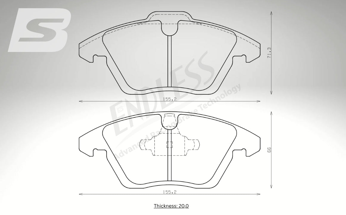 Endless Bremsbeläge Vorderachse für Audi Art. A13980