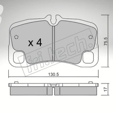 fri.tech. Bremsbeläge Hinterachse für Porsche Art. F140290