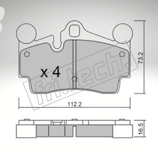fri.tech. Bremsbeläge Hinterachse für Audi Art. F64710