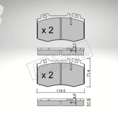 Endless brake pads front axle for Alfa Romeo Art. A03800