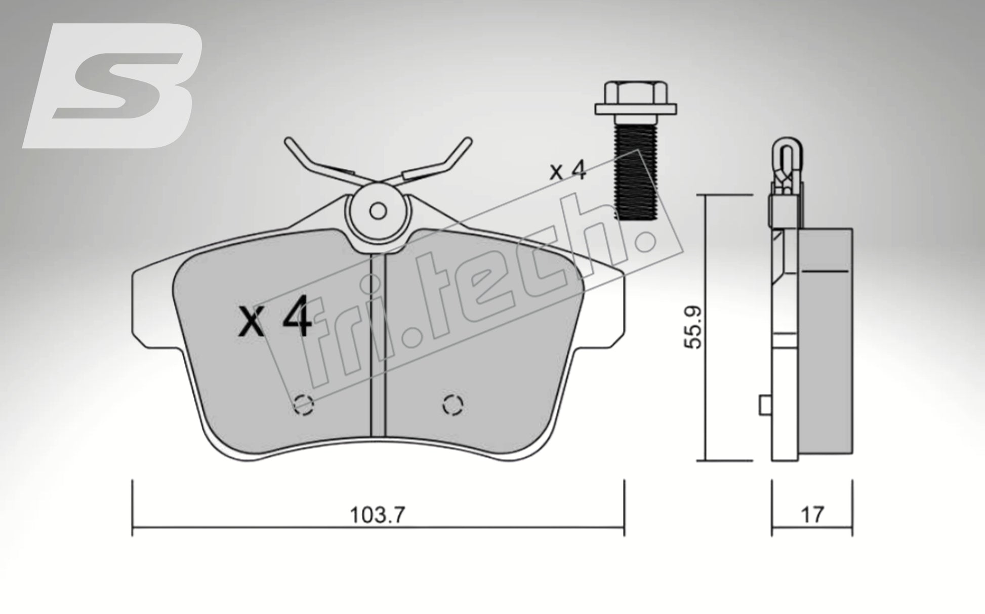 fri.tech. Rear axle brake pads for Citroen, part number F84720
