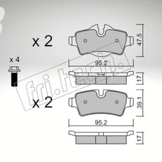 fri.tech. Bremsbeläge Hinterachse für Mini Art. F74850