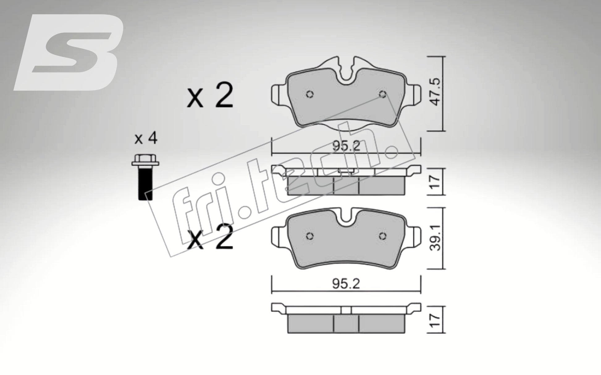 fri.tech. Bremsbeläge Hinterachse für Mini Art. F74850