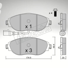 fri.tech. Bremsbeläge Vorderachse für VW Art. F93680