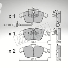 fri.tech. Bremsbeläge Vorderachse für Audi Art. F63912