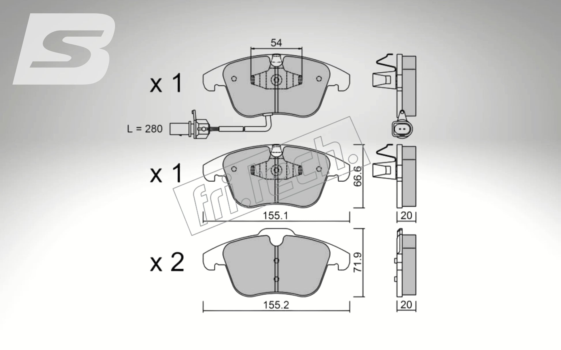 fri.tech. Bremsbeläge Vorderachse für Audi Art. F63912