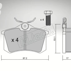 fri.tech. Bremsbeläge Hinterachse für MG Art. F14021