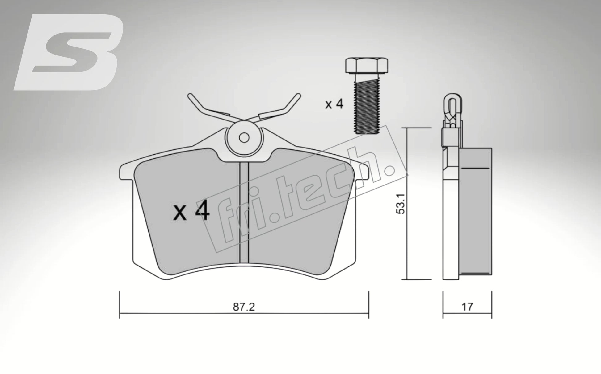 fri.tech. Bremsbeläge Hinterachse für MG Art. F14021