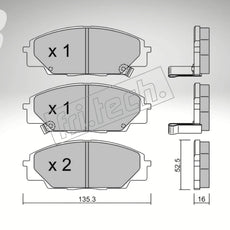 fri.tech. Bremsbeläge Vorderachse für Honda Art. F43500