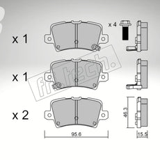 fri.tech. Pastillas de freno de eje trasero para Honda, número de pieza F74450