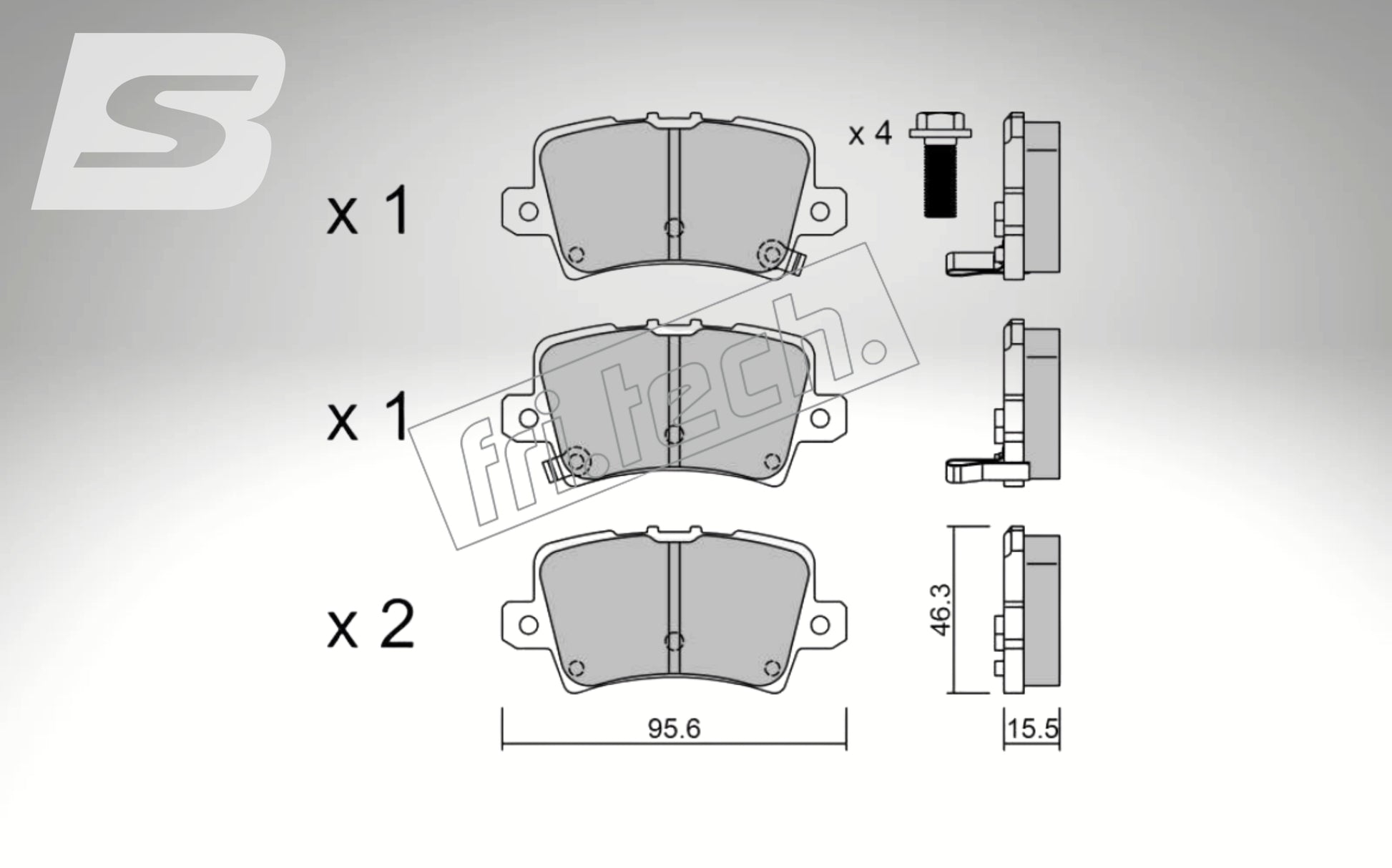 fri.tech. Pastillas de freno de eje trasero para Honda, número de pieza F74450