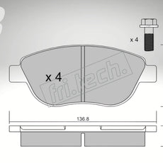 fri.tech. Bremsbeläge Vorderachse für Fiat Art. F33311