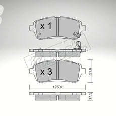 Endless brake pads front axle for Alfa Romeo Art. A03800