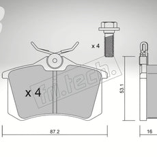 Endless brake pads front axle for Alfa Romeo Art. A03800