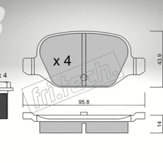 fri.tech. Bremsbeläge Hinterachse für Fiat Art. F34330