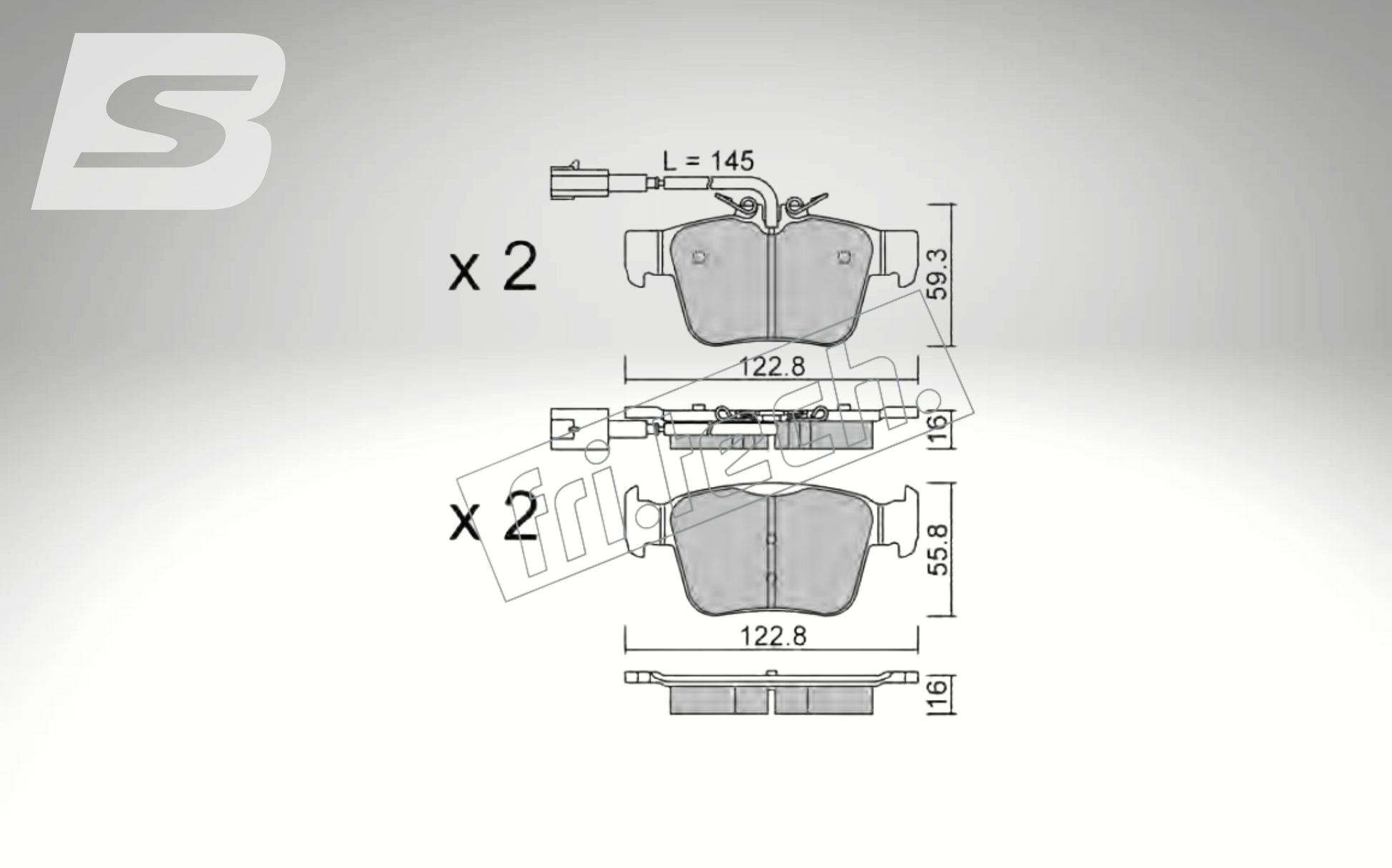 fri.tech. Pastillas de freno de eje trasero para Alfa Romeo, número de pieza F141010