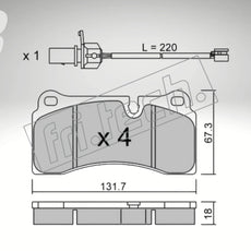 Endless brake pads front axle for Alfa Romeo Art. A03800