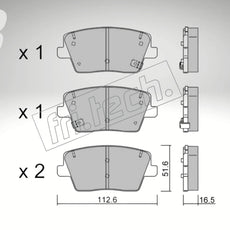 fri.tech. Rear axle brake pads for Hyundai, part number F142420