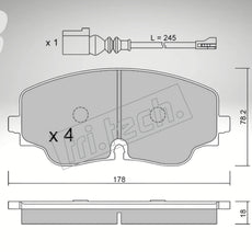 fri.tech. Pastillas de freno de eje delantero para VW, número de pieza F133160