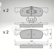 Endless brake pads front axle for Alfa Romeo Art. A03800