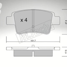 Endless brake pads front axle for Alfa Romeo Art. A03800