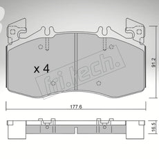 Endless brake pads front axle for Alfa Romeo Art. A03800