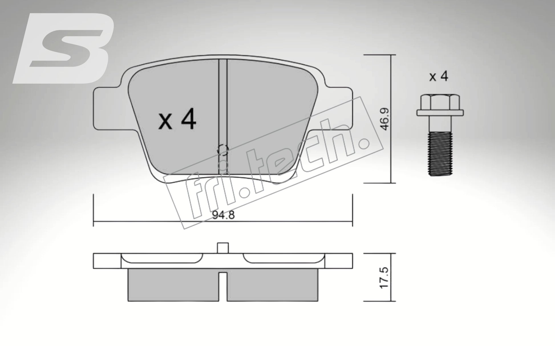 fri.tech. Pastillas de freno de eje trasero para Citroën, número de pieza F64550