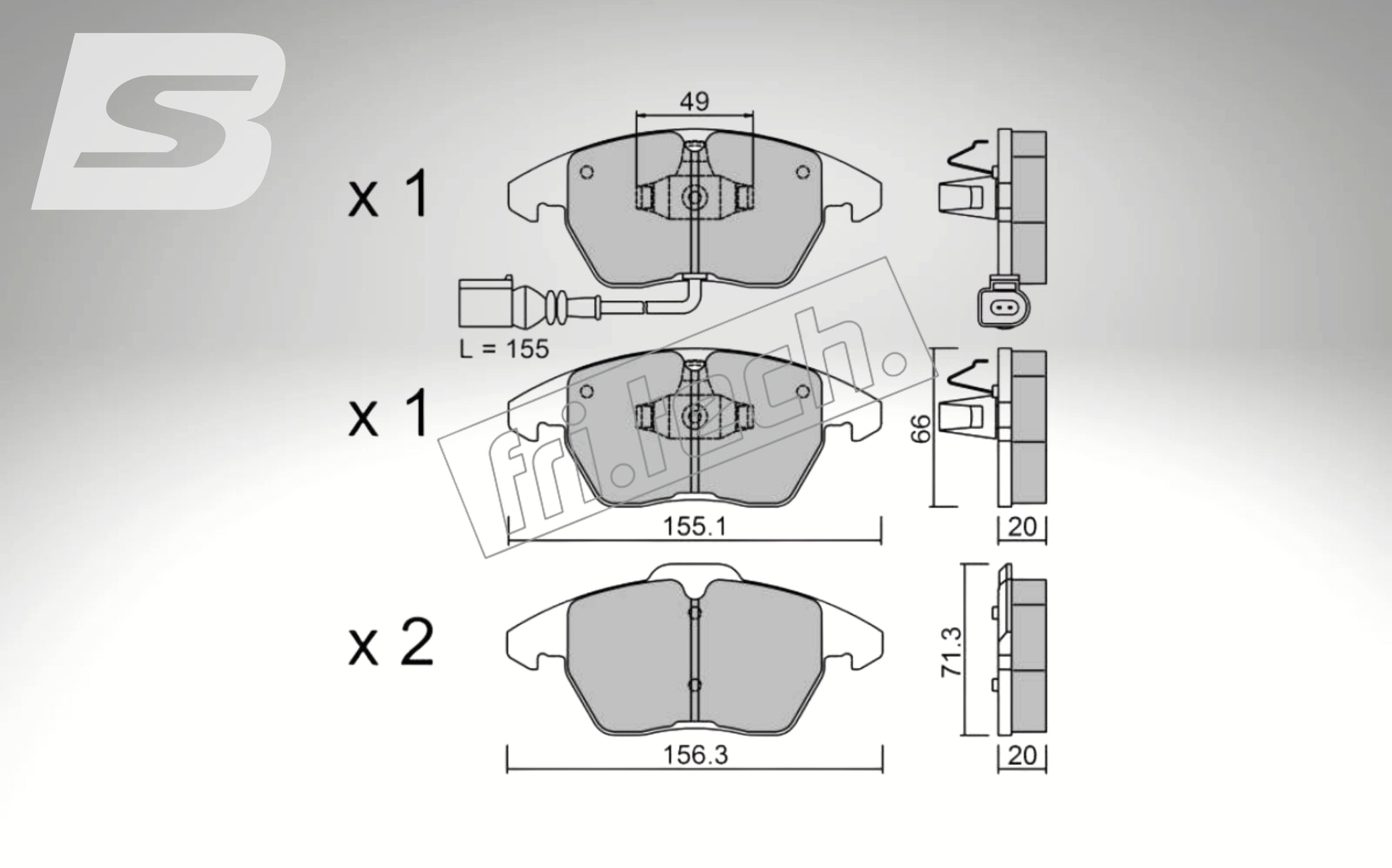 fri.tech. Bremsbeläge Vorderachse für Audi Art. F53640