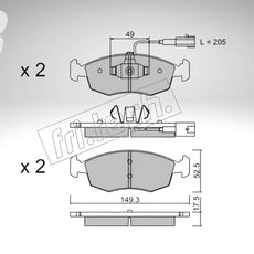 fri.tech. Bremsbeläge Vorderachse für Fiat Art. F23834
