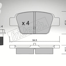 fri.tech. Rear axle brake pads for Lancia, part no. F34320