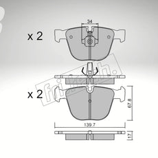 fri.tech. Pastillas de freno para eje trasero de BMW, número de pieza F74890