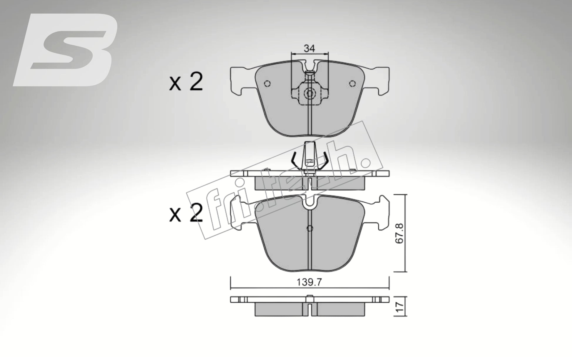 fri.tech. Pastillas de freno para eje trasero de BMW, número de pieza F74890