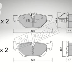 fri.tech. Rear axle brake pads for BMW, part number F64580