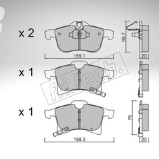 fri.tech. Pastillas de freno de eje delantero para Ford, n.º de pieza F53500