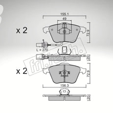 fri.tech. Bremsbeläge Vorderachse für Audi Art. F53651