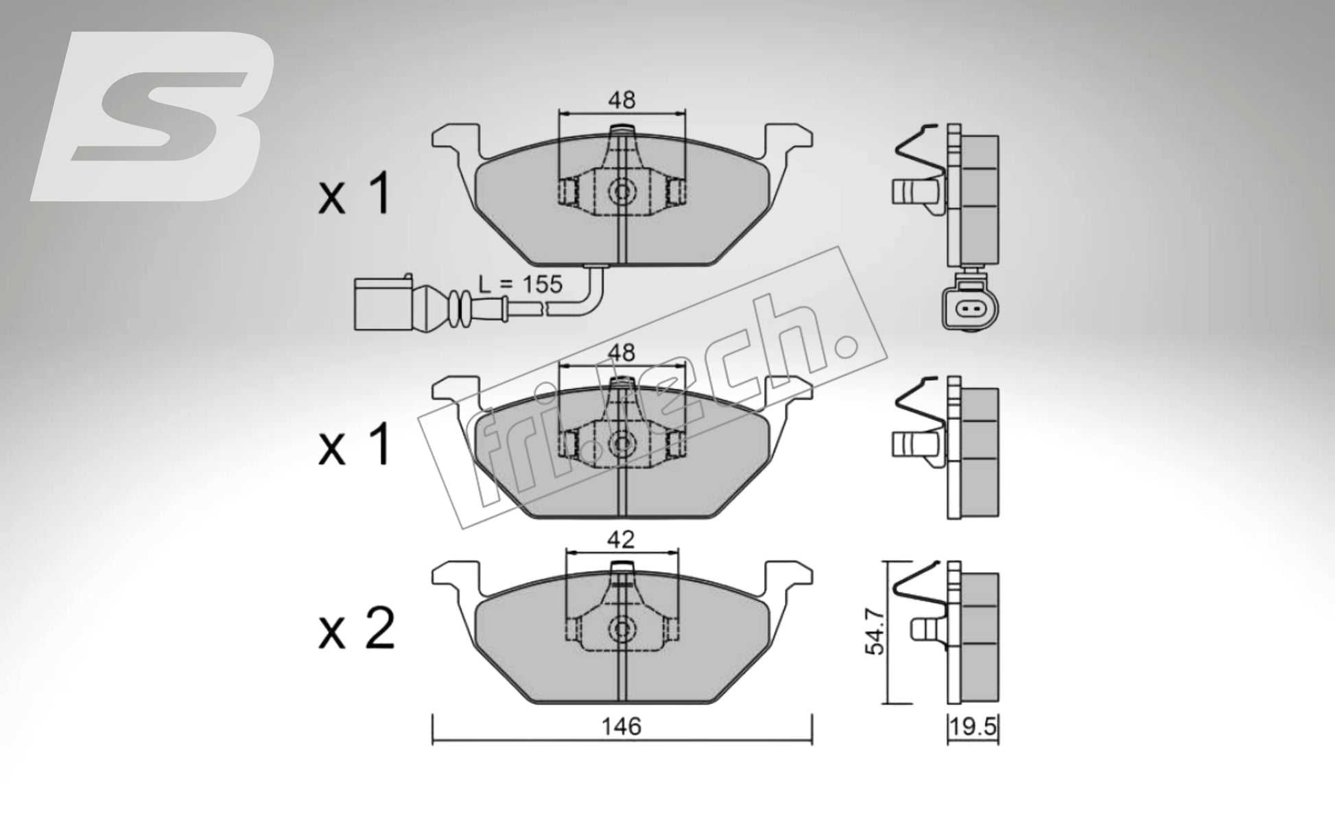 fri.tech. Bremsbeläge Vorderachse für VW Art. F23202