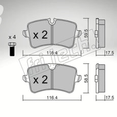 fri.tech. Bremsbeläge Hinterachse für Audi Art. F94710
