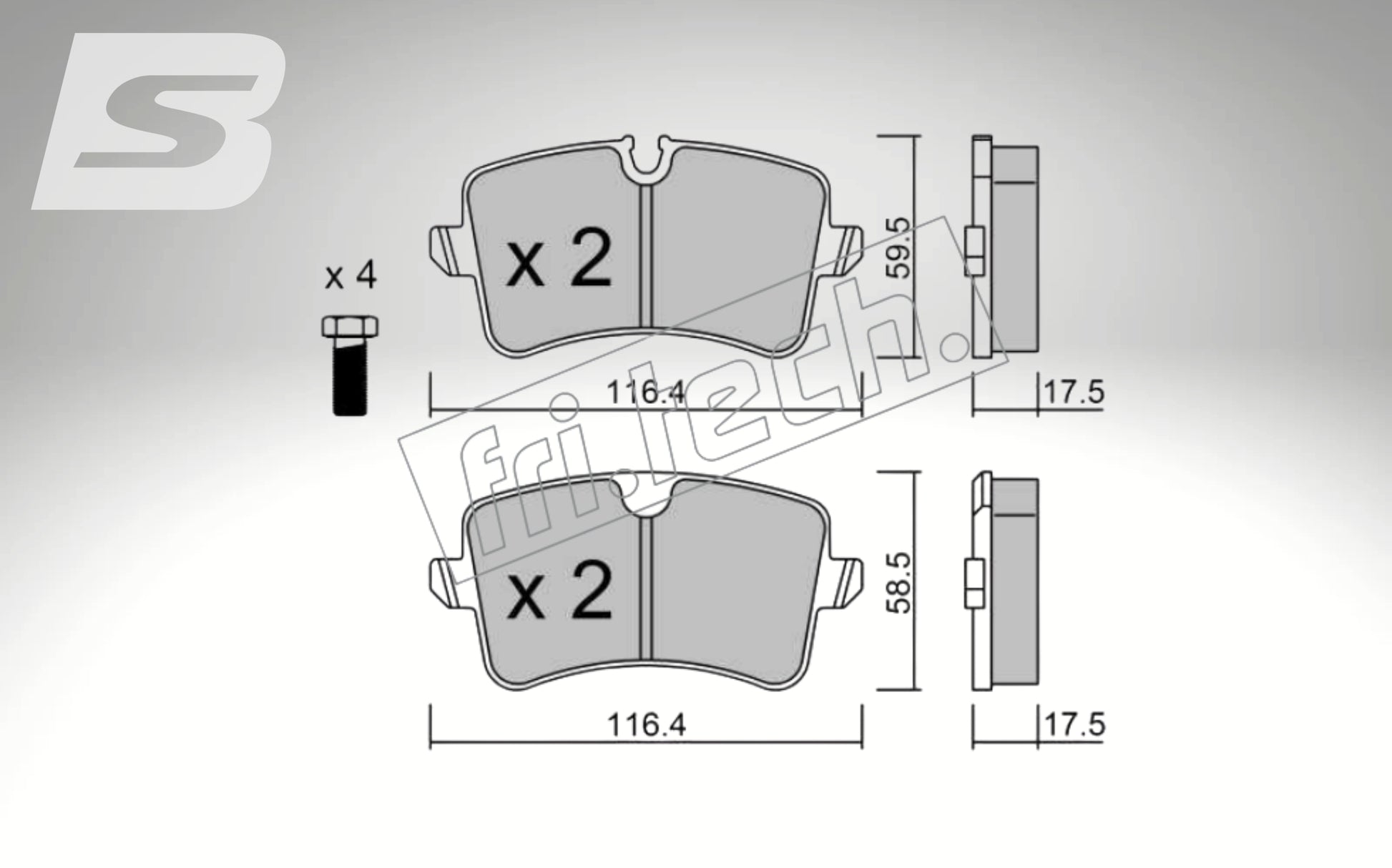 fri.tech. Bremsbeläge Hinterachse für Audi Art. F94710