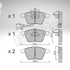 fri.tech. Bremsbeläge Vorderachse für Audi Art. F53654