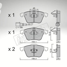 fri.tech. Pastillas de freno de eje delantero para VW, número de pieza F53652