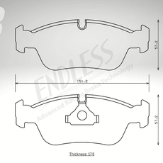 Endless Bremsbeläge Vorderachse für BMW Art. A03180