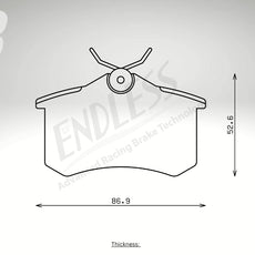 Endless Bremsbeläge Hinterachse für Peugeot Art. A04250