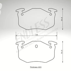 Endless Bremsbeläge Hinterachse für Peugeot Art. A04840