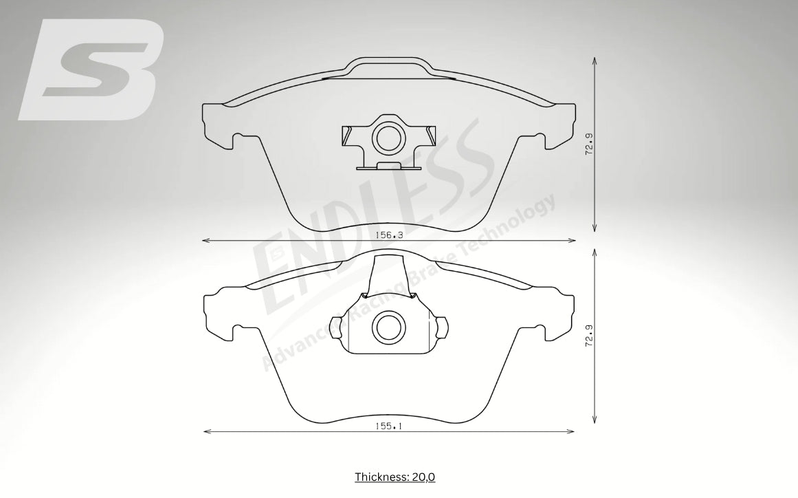 Endless Bremsbeläge Vorderachse für Skoda Art. A13390