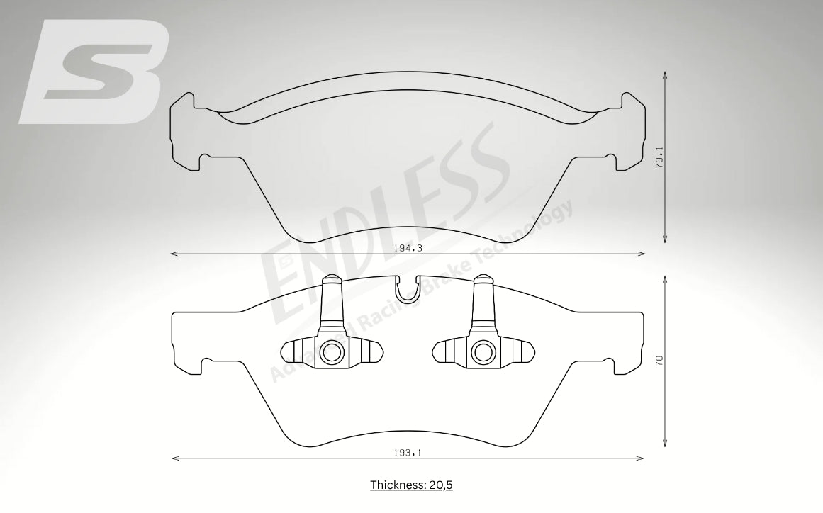Endless Bremsbeläge Vorderachse für Mercedes Art. A13950